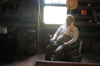 Mannequin guy inside smallwood museum