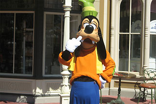 Goofy gives the finger